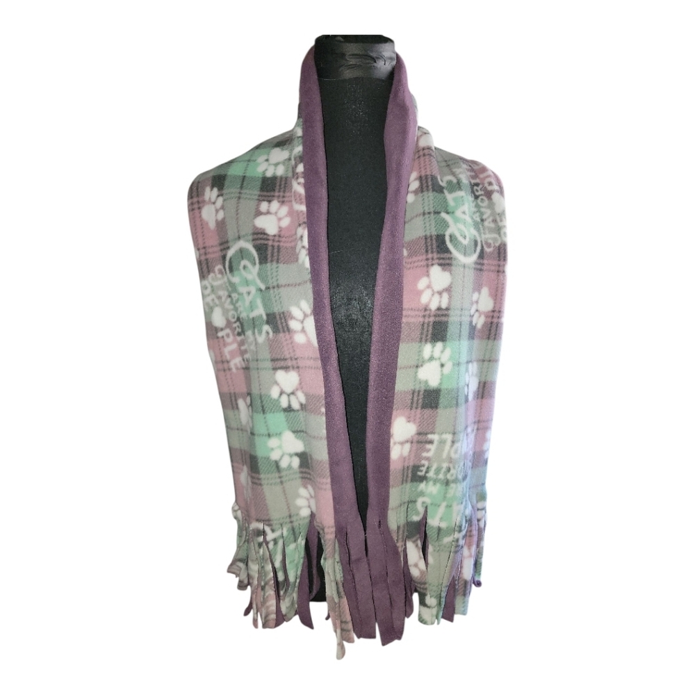 Purple Fleece Scarf Cats Are My Favorite People